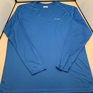 Columbia Men's PFG Blue Long Sleeve Shirt Size 2XL Lightweight Breathable